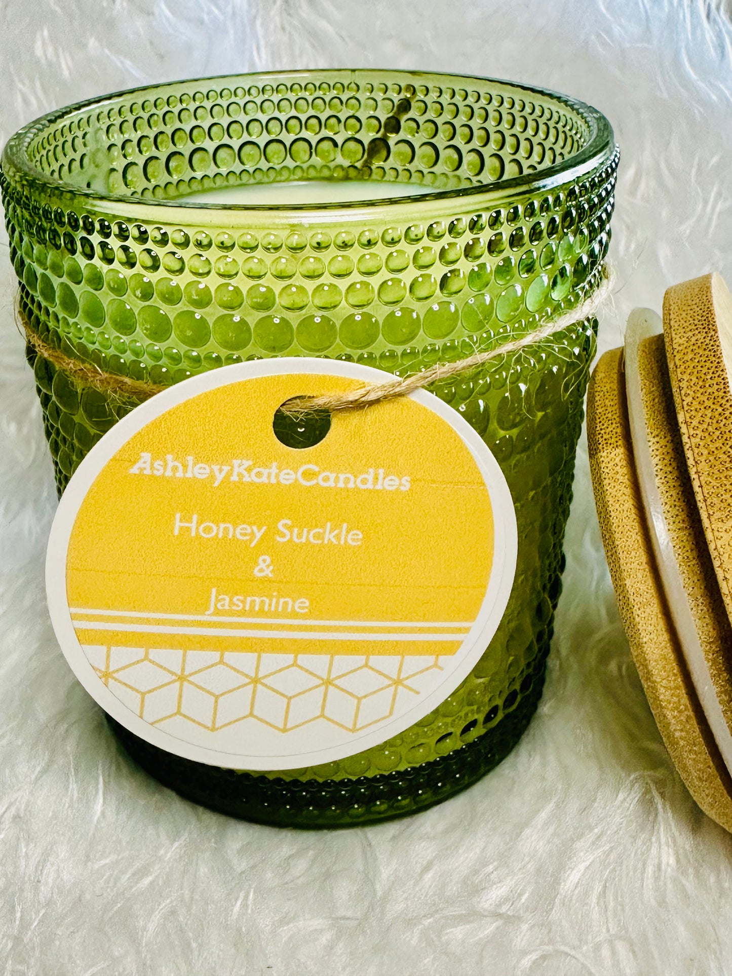 Honeysuckle and Jasmine soy wax candle, 8 ounces