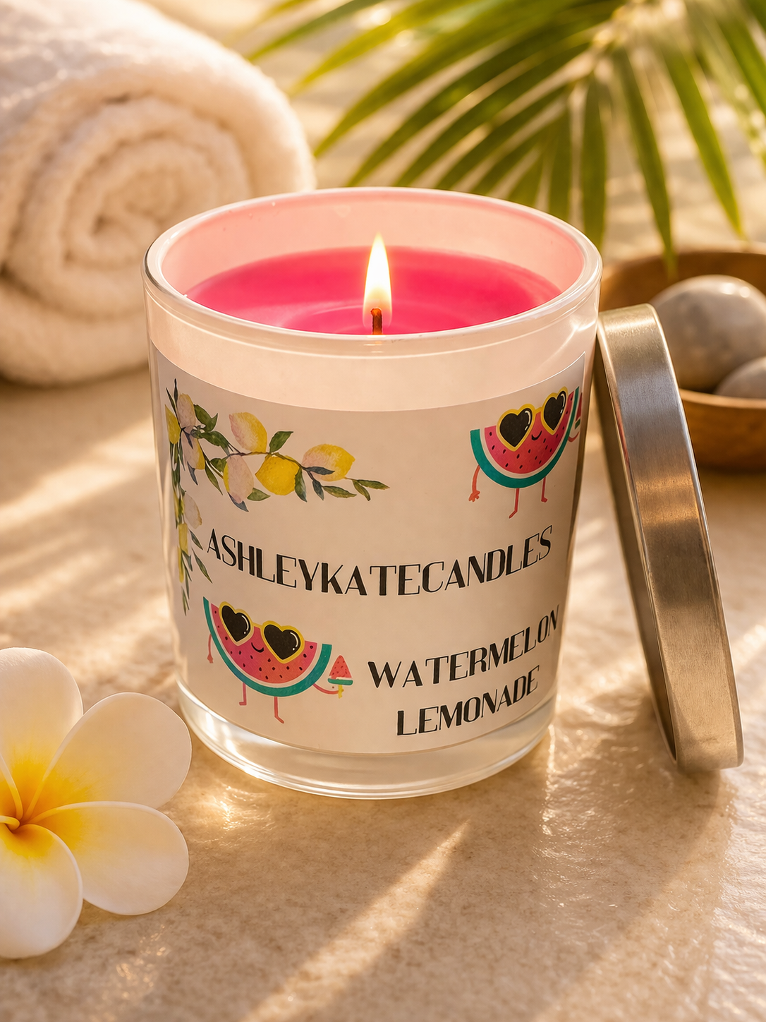 Watermelon lemonade candle