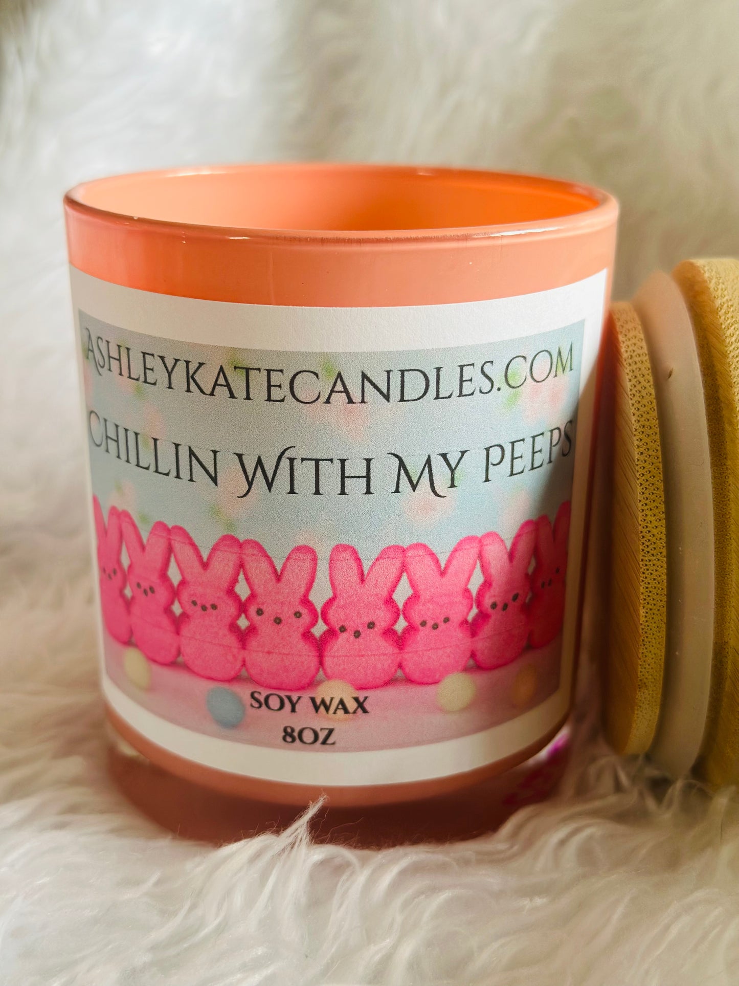 Easter Peep Lilac Scented Soy Wax Candle, 8 ounces