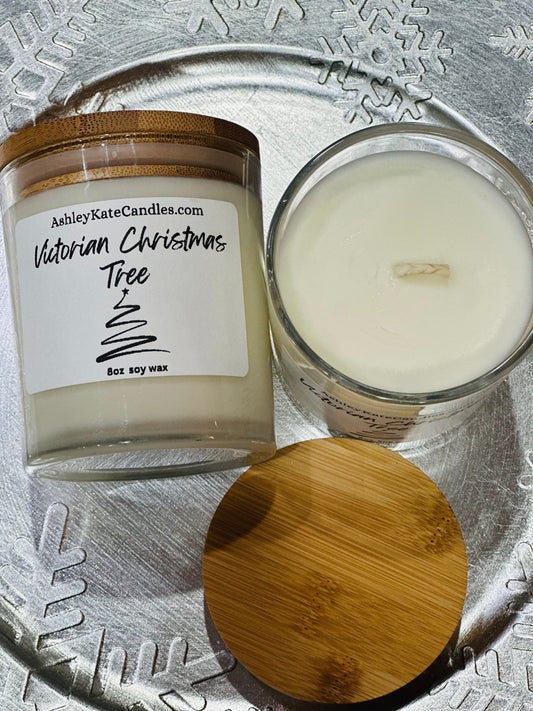 Victorian Christmas tree 8 ounce candle